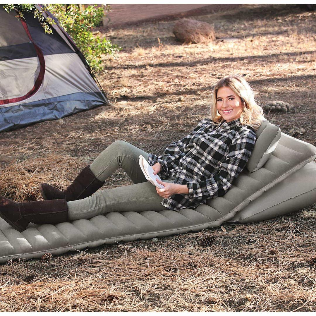 Bestway Pavillo 1-Person Inflatable Air Bed Gray (191 x 70 x 10 cm)OutdoorOffers comfortable, peaceful & pleasant sleep time while you are camping You can use it as flat mattress, with pillow to sit upright and as a lounge chair Flocked sleeping surface f